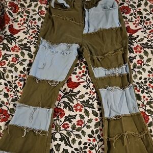 Stylish Two-Tone Patchwork Women Jeans